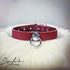 SiaLinda: Halsband Red Velvet, Veloursleder mit großem O - Ring 20mm, wein rot, Geschenkverpackung - SiaLinda.com